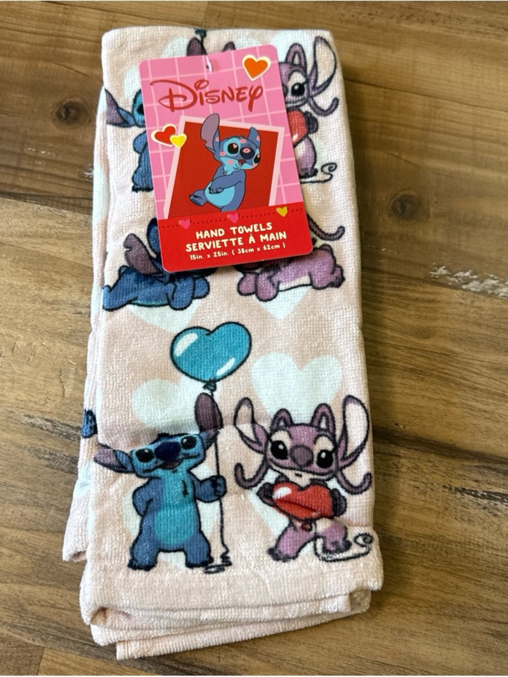 Disney Stitch Hand Towels - Pink Blue Character Print